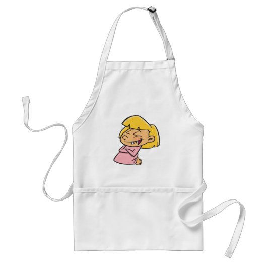 にこにこ笑うかわいいキャラクターの女の子 スタンダードエプロン (正面)