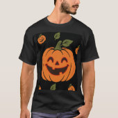 にこやかなカボチャ顔ハロウィーンTシャツ Tシャツ (正面)