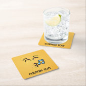 にこやかな目で口笛顔 スクエアペーパーコースター (インサイチュ)