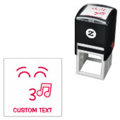 にこやかな目で口笛顔 セルフインキングスタンプ (インサイチュ)