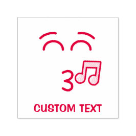 にこやかな目で口笛顔 セルフインキングスタンプ