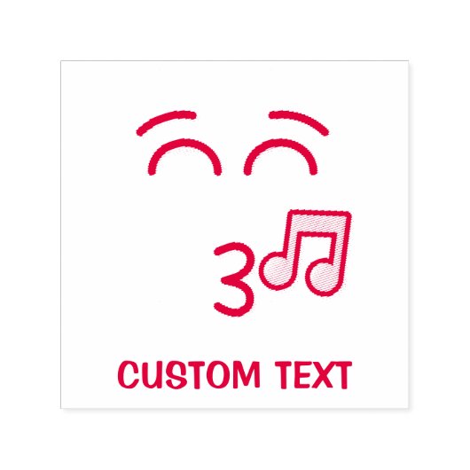 にこやかな目で口笛顔 セルフインキングスタンプ (デザイン)