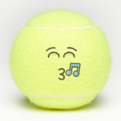 にこやかな目で口笛顔 テニスボール (正面)