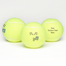 にこやかな目で口笛顔 テニスボール