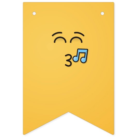 にこやかな目で口笛顔 バンティングフラッグ (第1の旗)