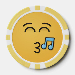 にこやかな目で口笛顔 ポーカーチップ