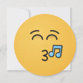 にこやかな目で口笛顔 招待状 (正面)
