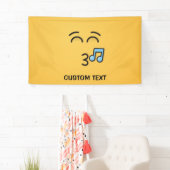 にこやかな目で口笛顔 横断幕 (インサイチュ)