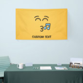 にこやかな目で口笛顔 横断幕 (トレードショー)