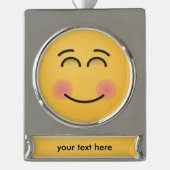 にこやかな顔 シルバープレートバナーオーナメント (正面)