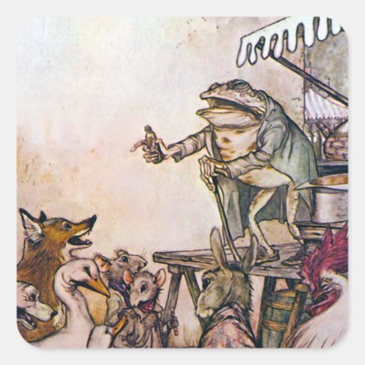 にせ医者のカエル スクエアシール (正面)