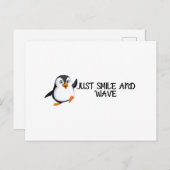 にっこりして手を振って ポストカード (正面/裏面)