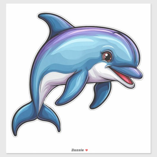 にっこりイルカのキャラクター シール (シート)