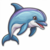 にっこりイルカのキャラクター シール (正面)