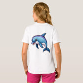 にっこりイルカのキャラクター Tシャツ (裏面フル)