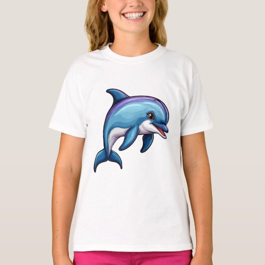 にっこりイルカのキャラクター Tシャツ (正面)