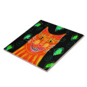 にっこりオレンジの猫 デジタルアート タイル (側面)