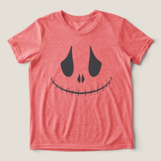 にっこりカボチャの顔の彫刻 トライブレンドＴシャツ (デザイン正面)