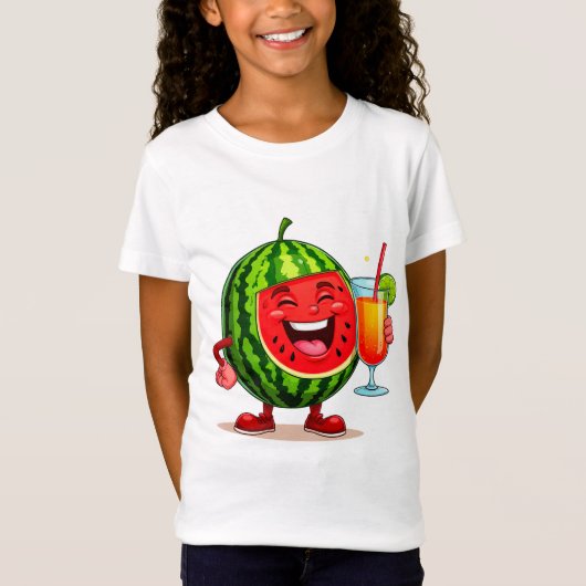 にっこりスイカのキャラクター Tシャツ (正面)
