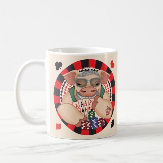 にっこりポーカーピッグ コーヒーマグカップ (左)
