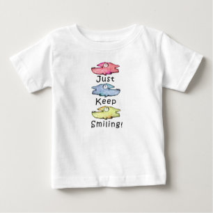 にっこり歯の魚たち カラフル ベビーTシャツ