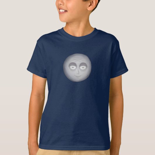 にっこり笑うキャラクター月 Tシャツ (正面)