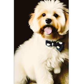 にっこり笑う毛むくじゃらの子犬 Tシャツ