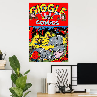 にっこり象 ビンテージ漫画 ポスター