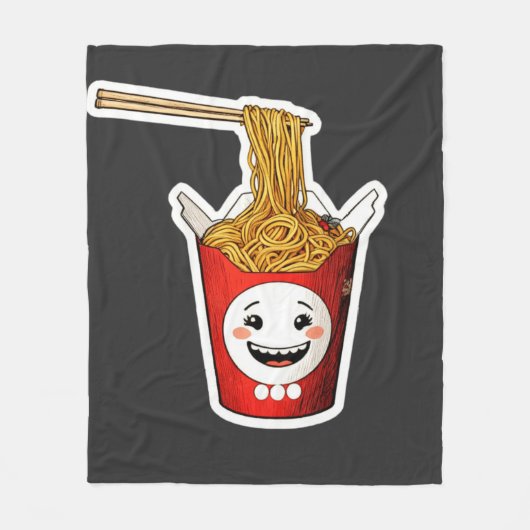 にっこり麺 フリースブランケット (正面)