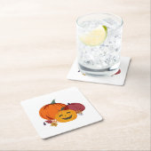 ~について話すカボチャ スクエアペーパーコースター (インサイチュ)