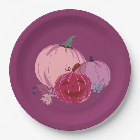 ～について話すカボチャ ペーパープレート (正面)