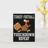 にとって七面鳥サッカーのタッチダウンは感謝祭を繰り返す カード (黄色い花)