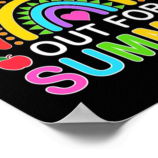 ～にとって楽しい最後の学校虹の夏 ポスター (角)