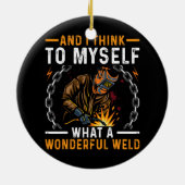 ～にとって素晴らしい溶接おもしろいの衣装 セラミックオーナメント (裏面)