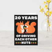 ～にとって20周年結婚を迎えおもしろいる夫婦 カード (黄色い花)