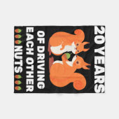 ～にとって20周年結婚を迎えおもしろいる夫婦 フリースブランケット (正面(横))