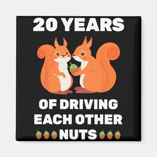 ～にとって20周年結婚を迎えおもしろいる夫婦 マグネット (正面)