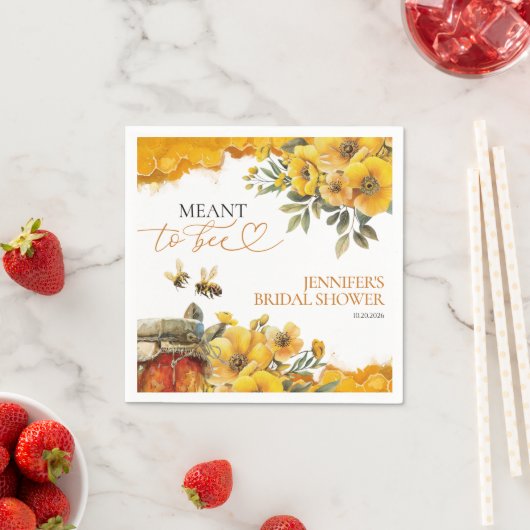 ～になることを意図している | 水彩フローラブライダルシャワー スタンダードカクテルナプキン (インサイチュ)