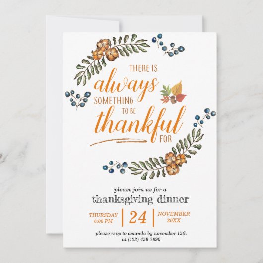 〜にはいつも感謝すべきことがある。 招待状 (正面)