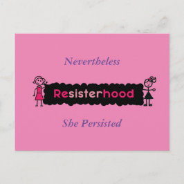 にもかかわらず、彼女は政治的な主張を続けた ポストカード