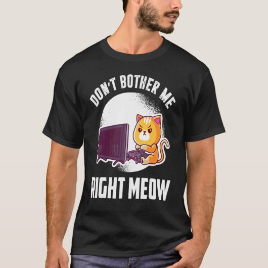 にゃんこに邪魔されずゲームに没頭 Video Gamer & Cat Tシャツ (正面)