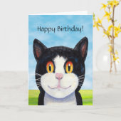 にゃんこの誕生日カード カード (黄色い花)