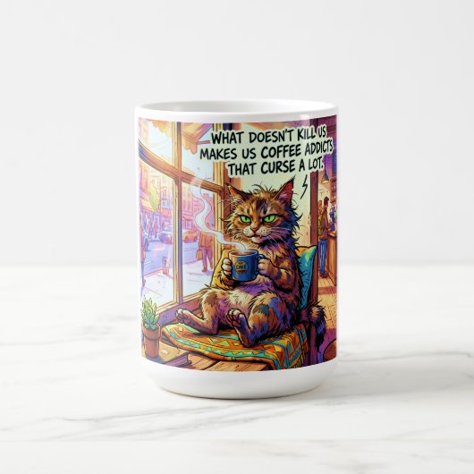 にゃんこデザインの面白いマグカップ コーヒーマグカップ (中央)