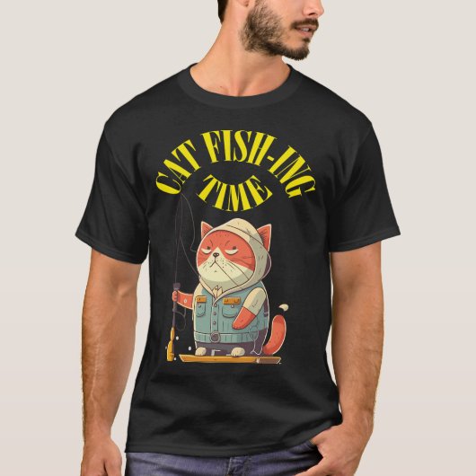 にゃんこフィッシングタイム Tシャツ (正面)