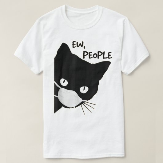 にゃんこマスク 黒猫デザイン Tシャツ (デザイン正面)
