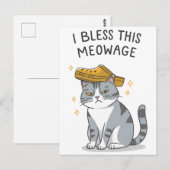 にゃんこ結婚おめでとう Funny Cat Wedding ポストカード (正面/裏面)