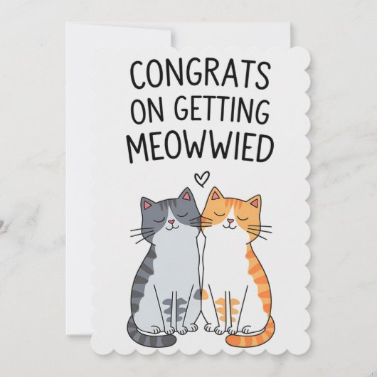 にゃんと結婚おめでとう Funny Cat Wedding シーズンカード (正面)