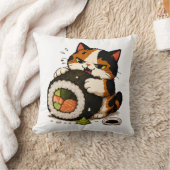 にゃんにゃんグルメ三毛猫 クッション (ブランケット)