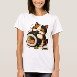にゃんにゃんグルメ三毛猫 Tシャツ
