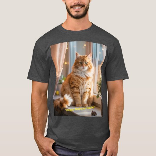 にゃんにゃんデーおめでとうTシャツ Tシャツ (正面)